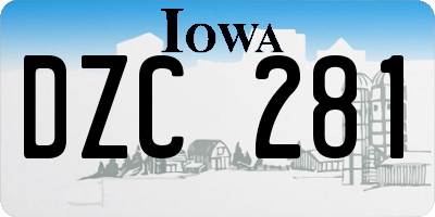 IA license plate DZC281