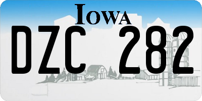 IA license plate DZC282