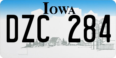 IA license plate DZC284