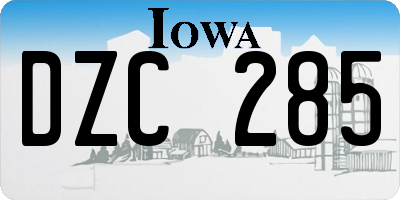 IA license plate DZC285