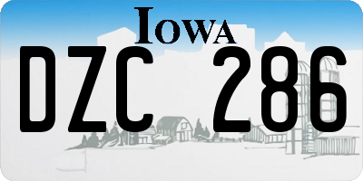 IA license plate DZC286