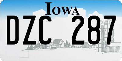 IA license plate DZC287