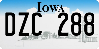 IA license plate DZC288
