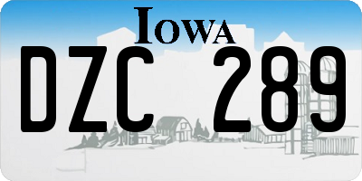 IA license plate DZC289