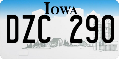 IA license plate DZC290