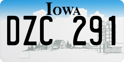 IA license plate DZC291