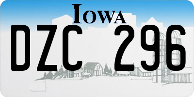 IA license plate DZC296