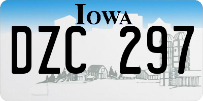 IA license plate DZC297