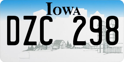 IA license plate DZC298