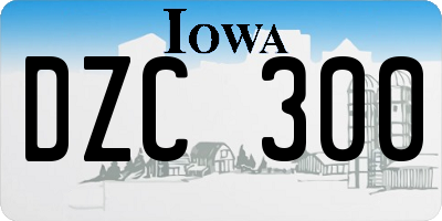 IA license plate DZC300