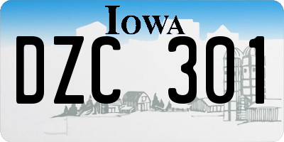 IA license plate DZC301