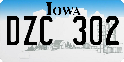 IA license plate DZC302