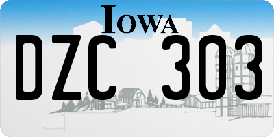 IA license plate DZC303