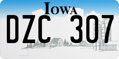 IA license plate DZC307