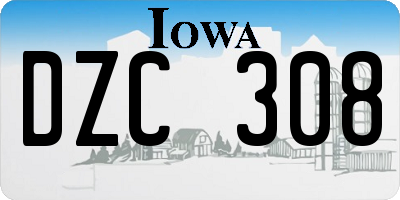 IA license plate DZC308