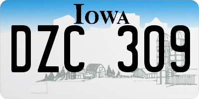 IA license plate DZC309