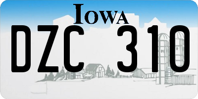 IA license plate DZC310