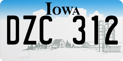 IA license plate DZC312