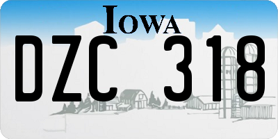 IA license plate DZC318