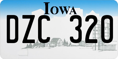 IA license plate DZC320