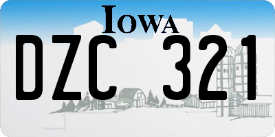 IA license plate DZC321