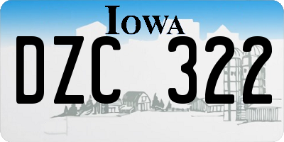 IA license plate DZC322