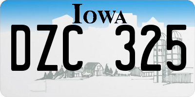 IA license plate DZC325