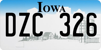 IA license plate DZC326