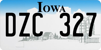 IA license plate DZC327