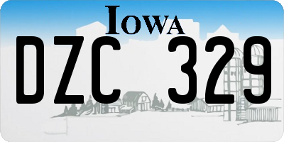 IA license plate DZC329