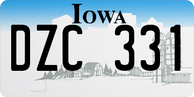 IA license plate DZC331