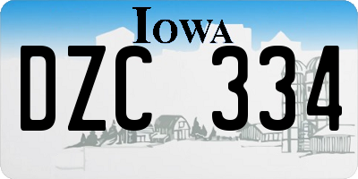 IA license plate DZC334