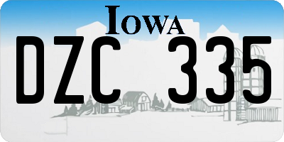 IA license plate DZC335
