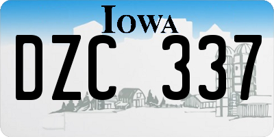 IA license plate DZC337