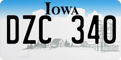 IA license plate DZC340