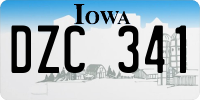 IA license plate DZC341