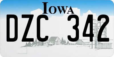 IA license plate DZC342