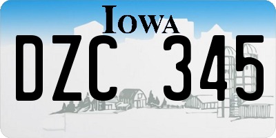 IA license plate DZC345