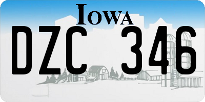 IA license plate DZC346