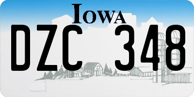 IA license plate DZC348