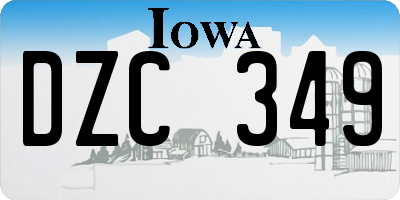 IA license plate DZC349