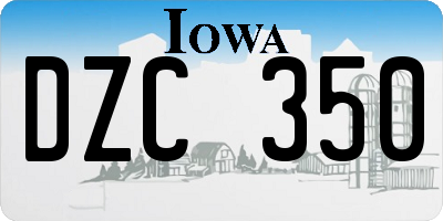 IA license plate DZC350