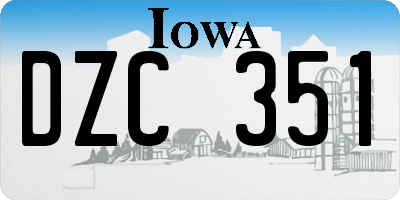 IA license plate DZC351