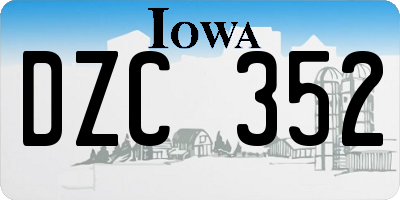 IA license plate DZC352
