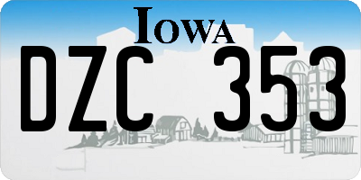 IA license plate DZC353