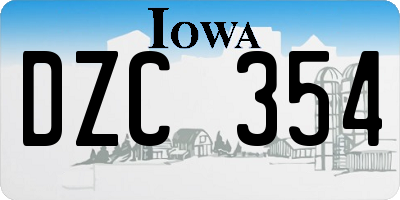 IA license plate DZC354