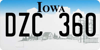IA license plate DZC360