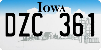 IA license plate DZC361