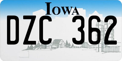 IA license plate DZC362