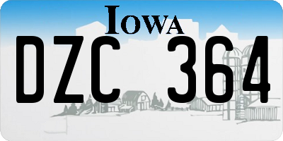 IA license plate DZC364